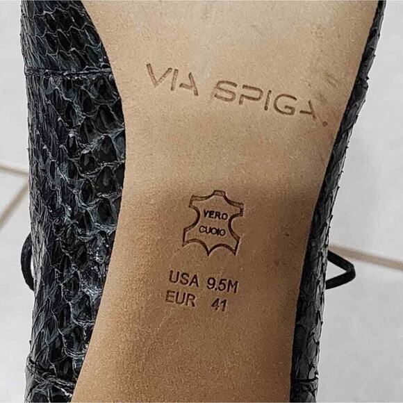 VIA SPIGA Womens Vibe2 Snake Print 231438 Leather Lace Up Booties Shoe‎ Size 9.5 - Picture 9 of 13